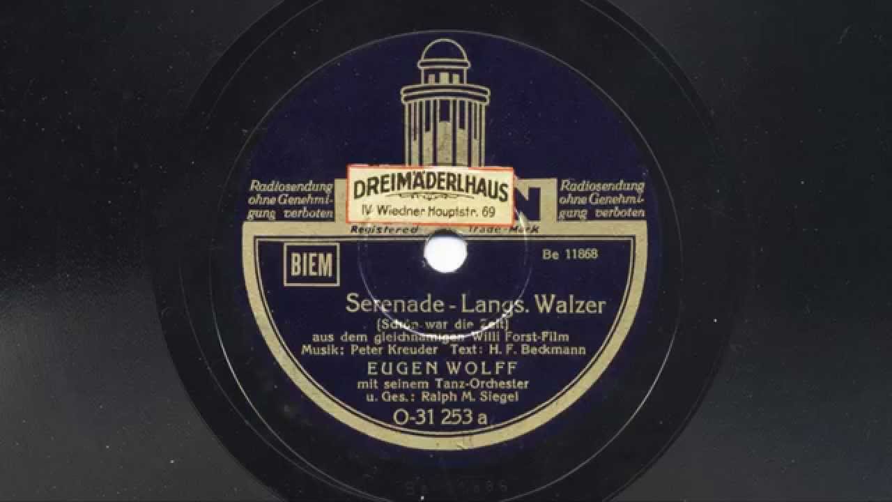 Eugen Wolff: Sch&ouml;n war die Zeit (R. M. Siegel, 1937)
