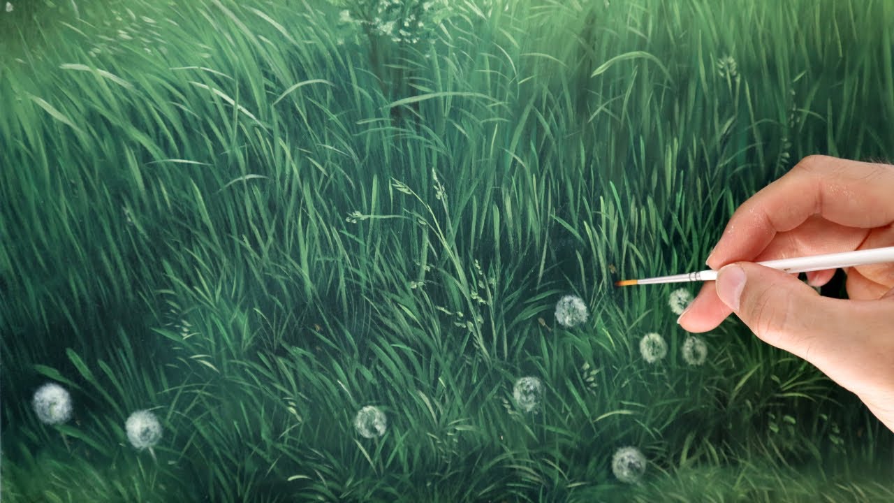 grass painting tutorial - how to easy paint realistic looking grass