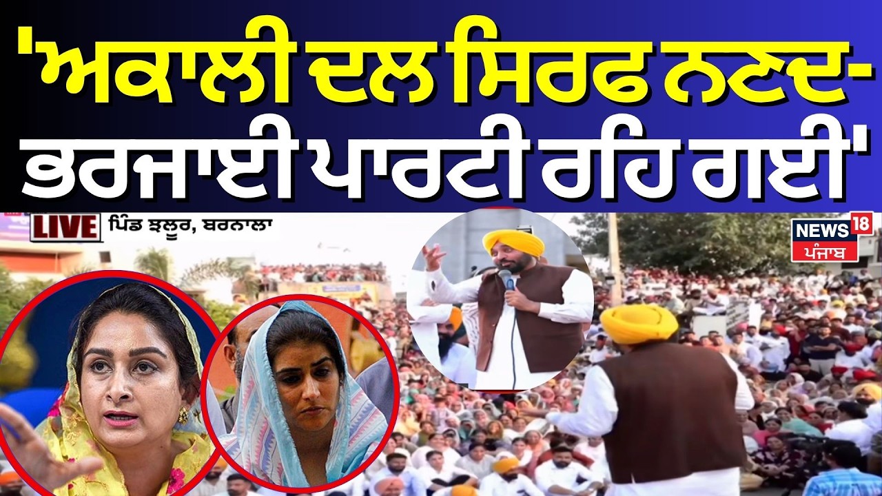 CM Mann on Akali Dal : 'ਅਕਾਲੀ ਦਲ ਸਿਰਫ ਨਣਦ-ਭਰਜਾਈ ਪਾਰਟੀ ਰਹਿ ਗਈ' | Barnala Rally | Harsimrat Badal