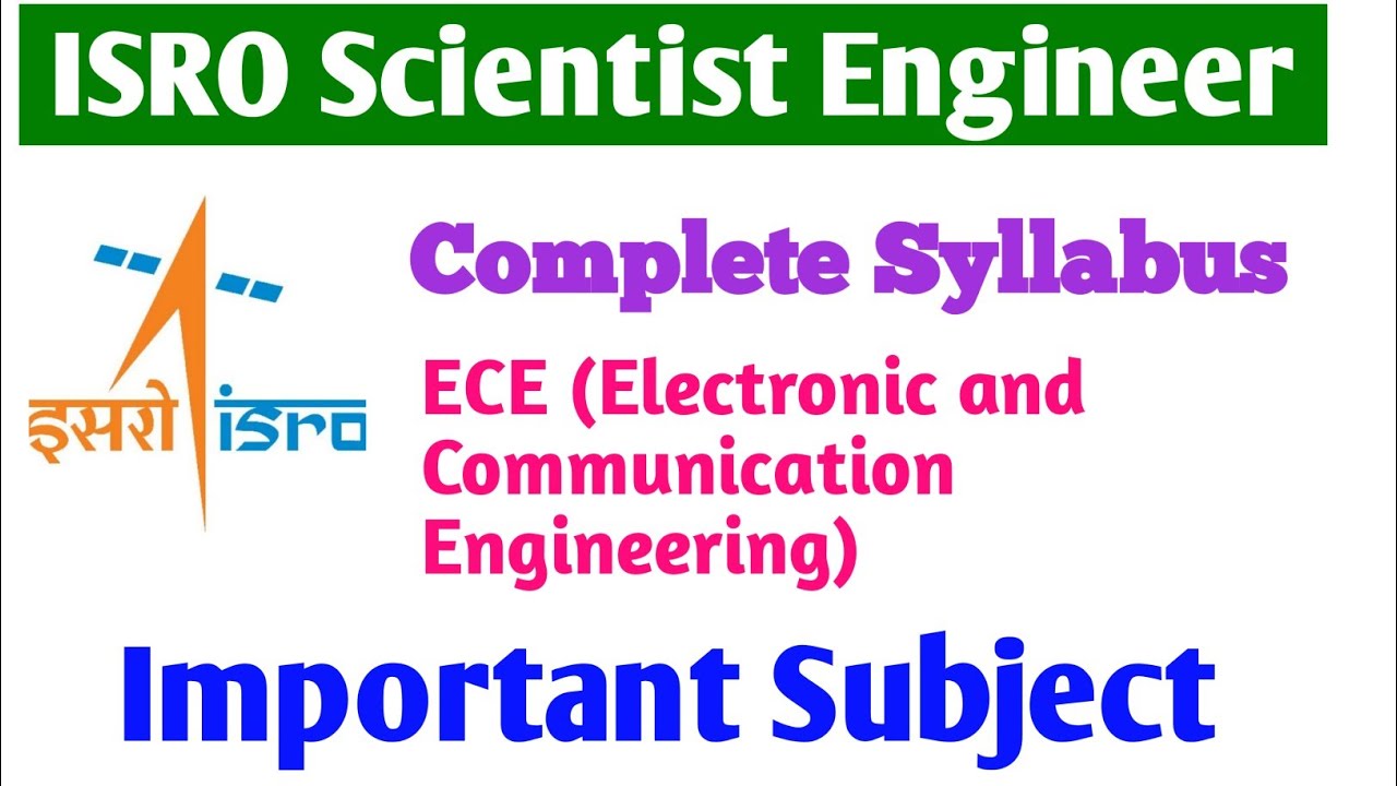 ISRO scientist engineer (ECE) syllabus | ISRO scientist  subjects for  and  telecommunication