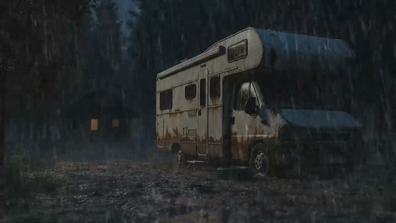 Drift to Sleep Quickly 🚐😴 | Heavy Rain & Thunder Inside a Lost Forest Campervan 🌧️⚡