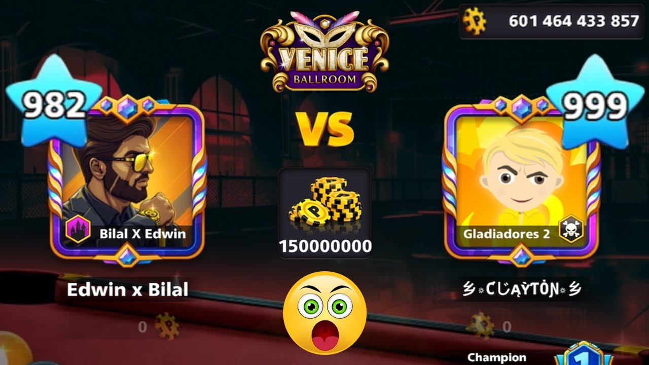 Level 999 vs 982 Level 😱😱 in Venice 150M Table - 8 ball pool