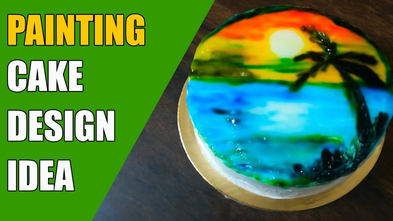 How to make painting cake - Eggless whole wheat painting cake at home