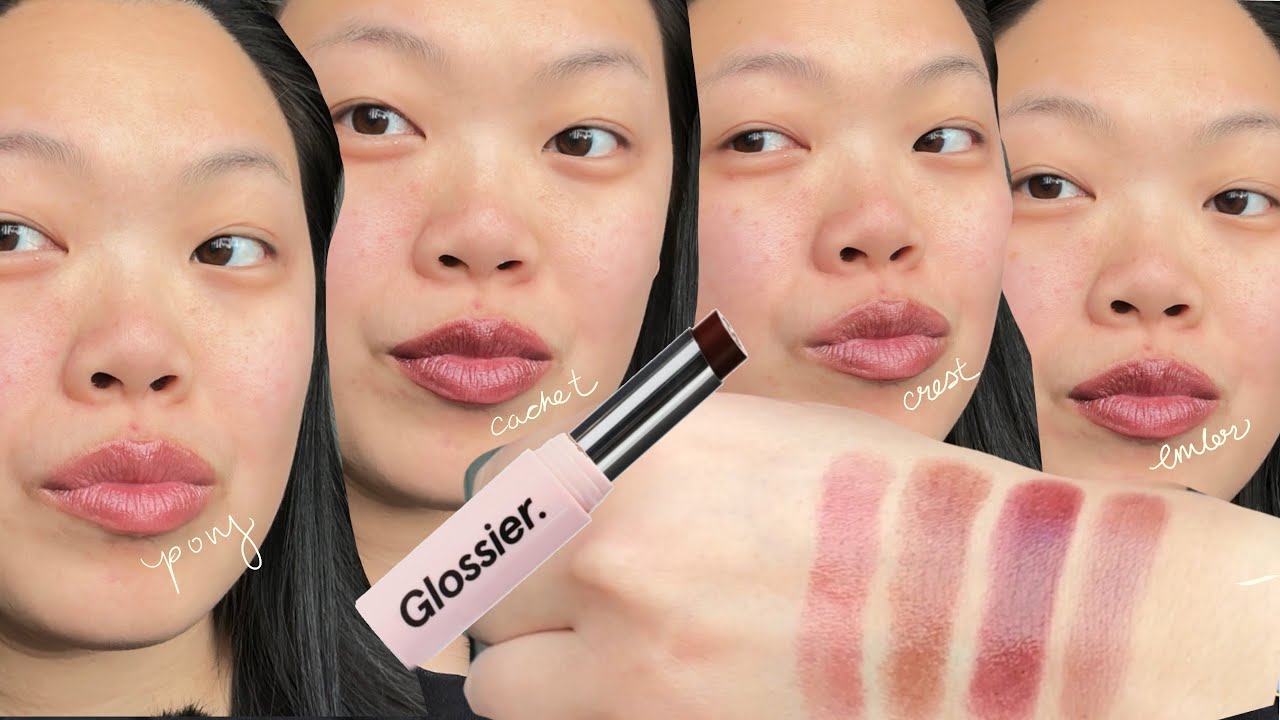 Comparing Glossier’s Ultralip in Crest to Ember, Cachet and Pony