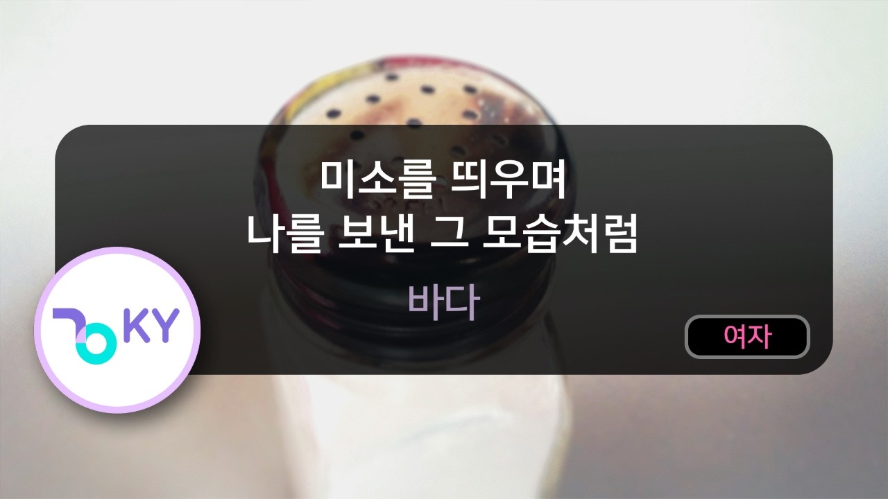 [멜로디제거] 미소를 띄우며 나를 보낸 그 모습처럼 - 바다 (KY.77979) / KY KARAOKE