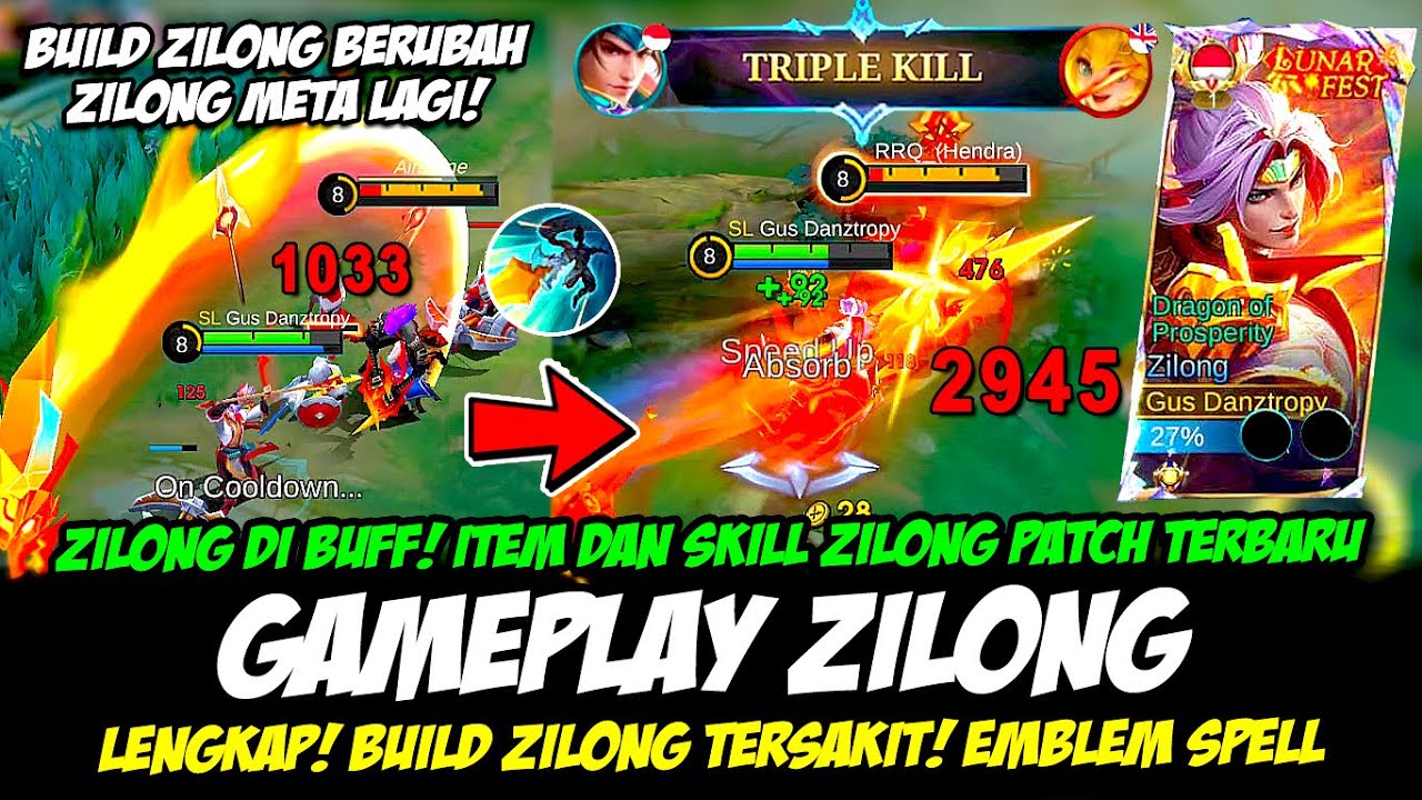 CARA MAIN ZILONG BUFF + ITEM ZILONG PATCH TERBARU❗BUILD ZILONG TERSAKIT❗GAMEPLAY ZILONG TOP GLOBAL