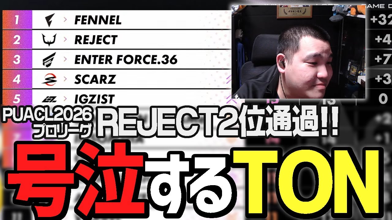 【DAY6,7】自身も所属するREJECTを全力応援し号泣するTON・GG【ポケモンユナイト】