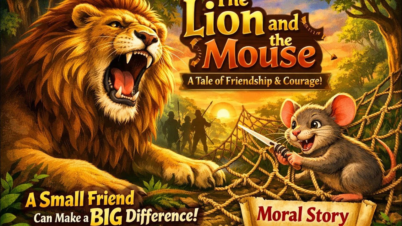 🦁🐭 The Lion and the Mouse | Kids Moral Story☃️🤪