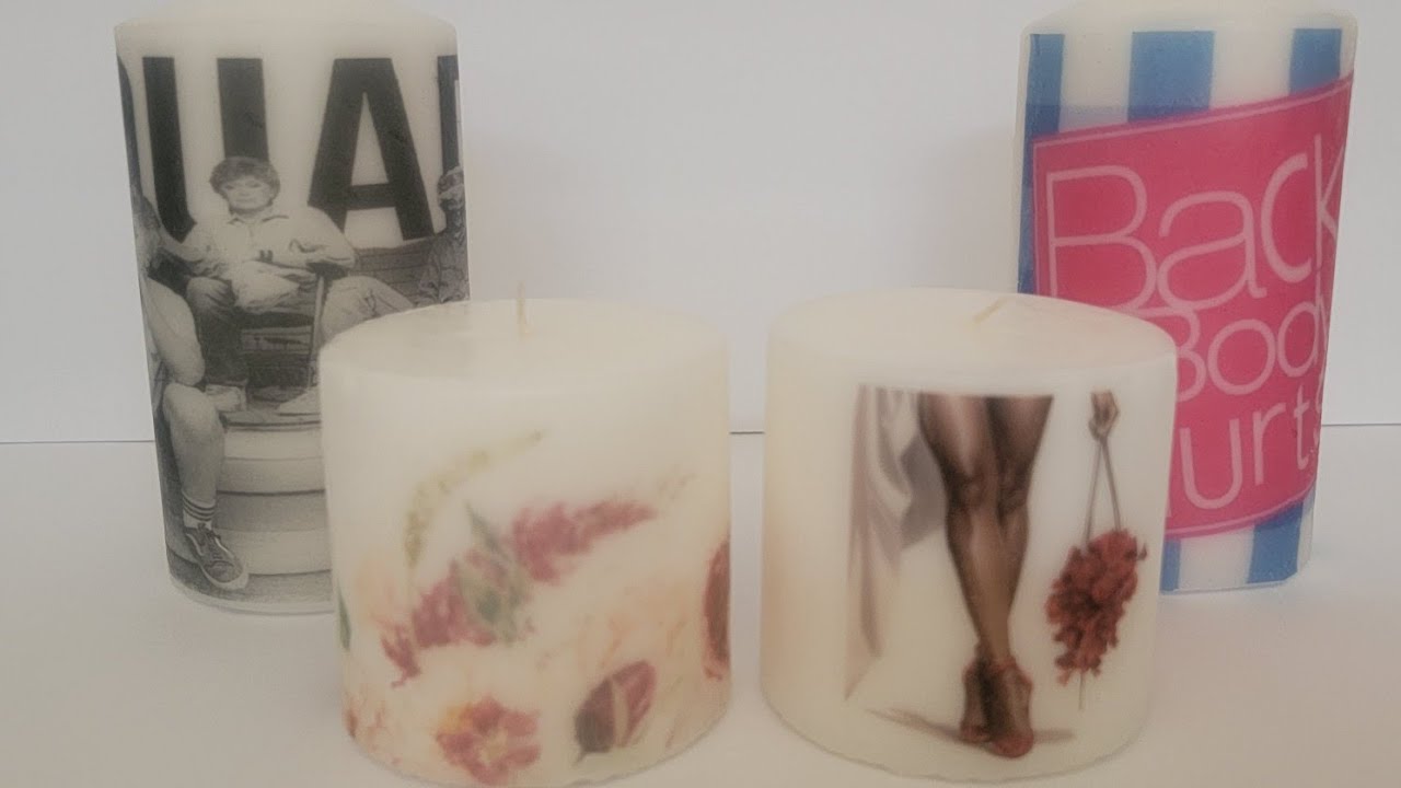 Wax candles using sublimation or inkjet printer 