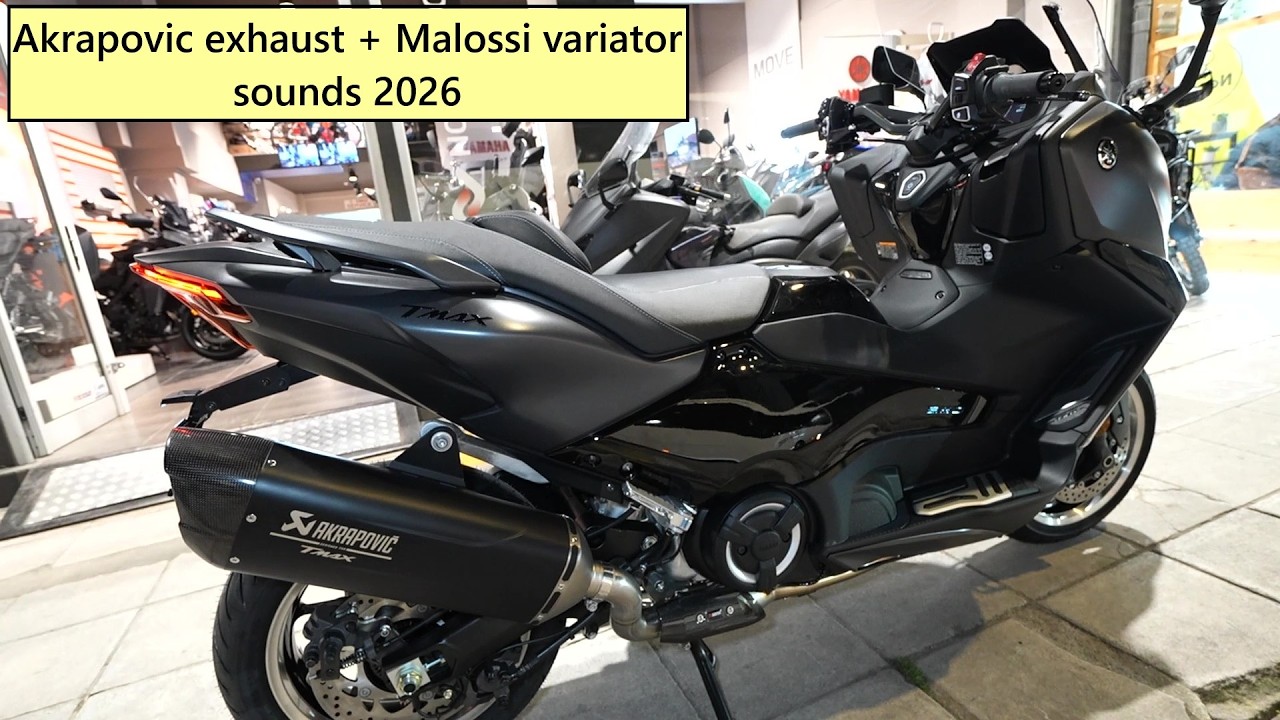 Akrapovic exhaust + Malossi variator sounds on 2026 YAMAHA TMAX 560