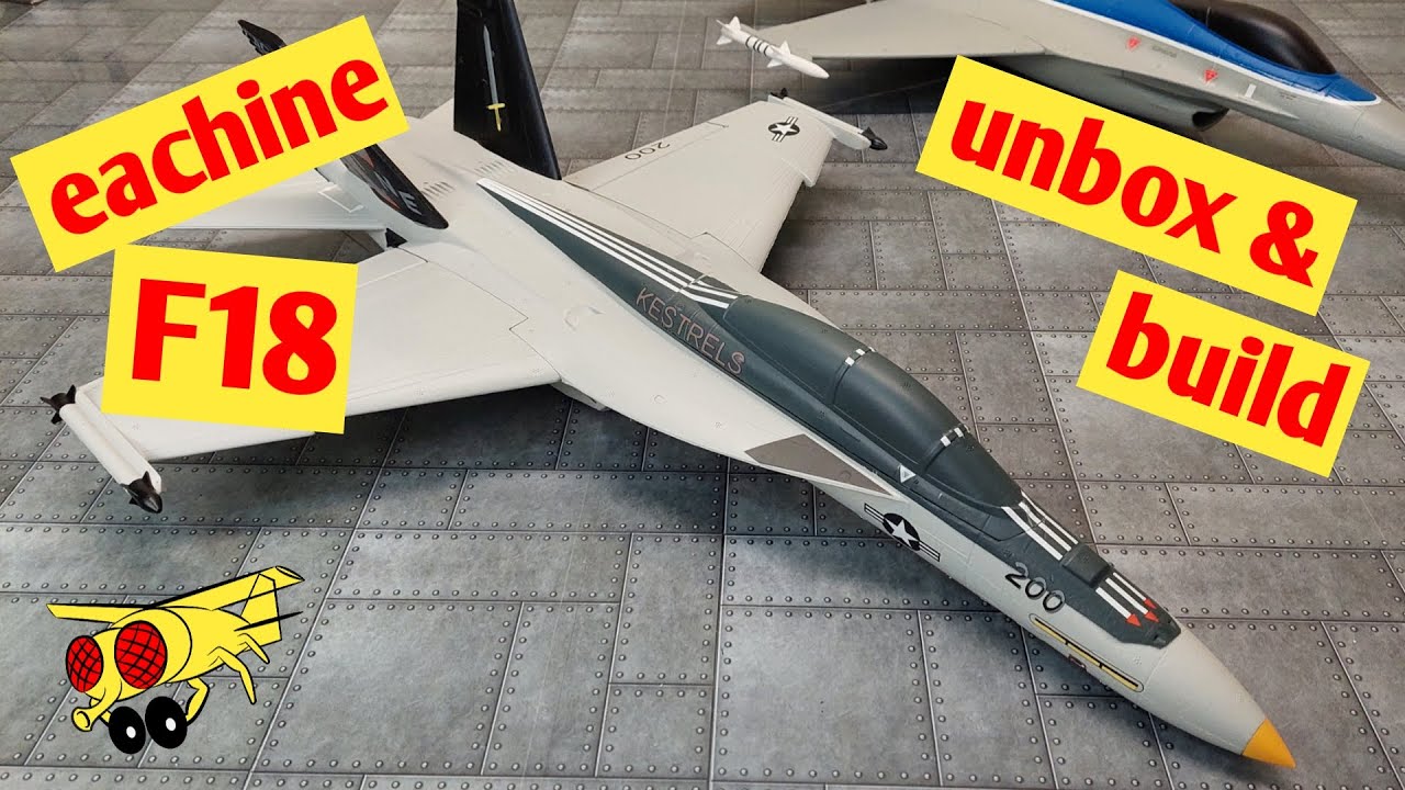 Eachine F-18 50mm EDF jet unboxing & Build with Radio Link Gyro