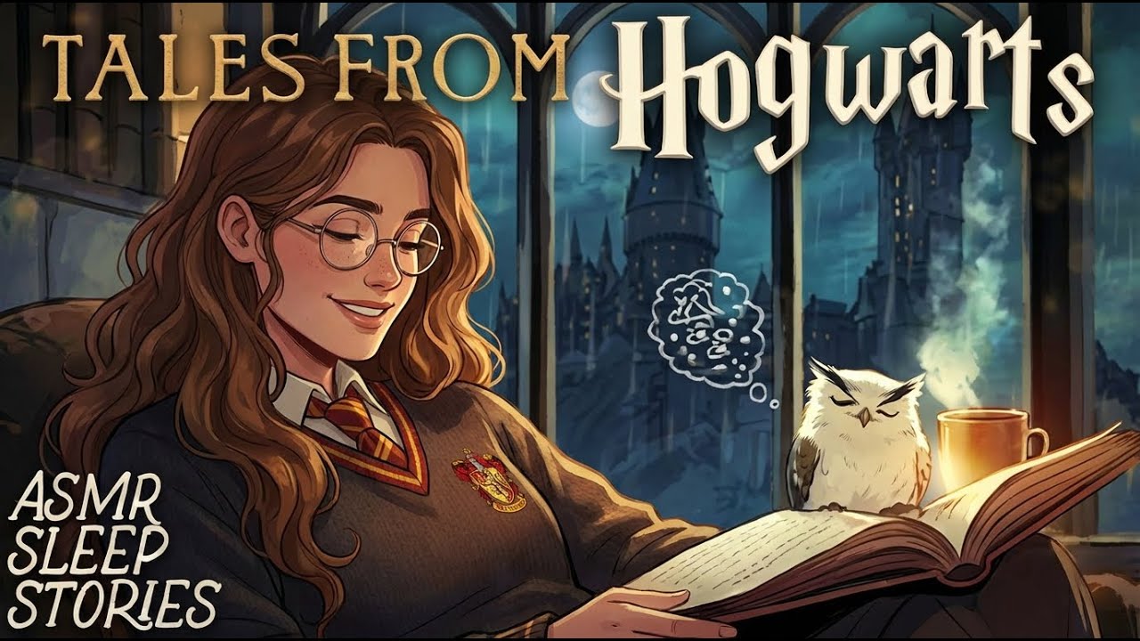 Sleep to 2 hours of Hogwarts Tales | Cozy Harry Potter Bedtime Stories with Rain Ambience