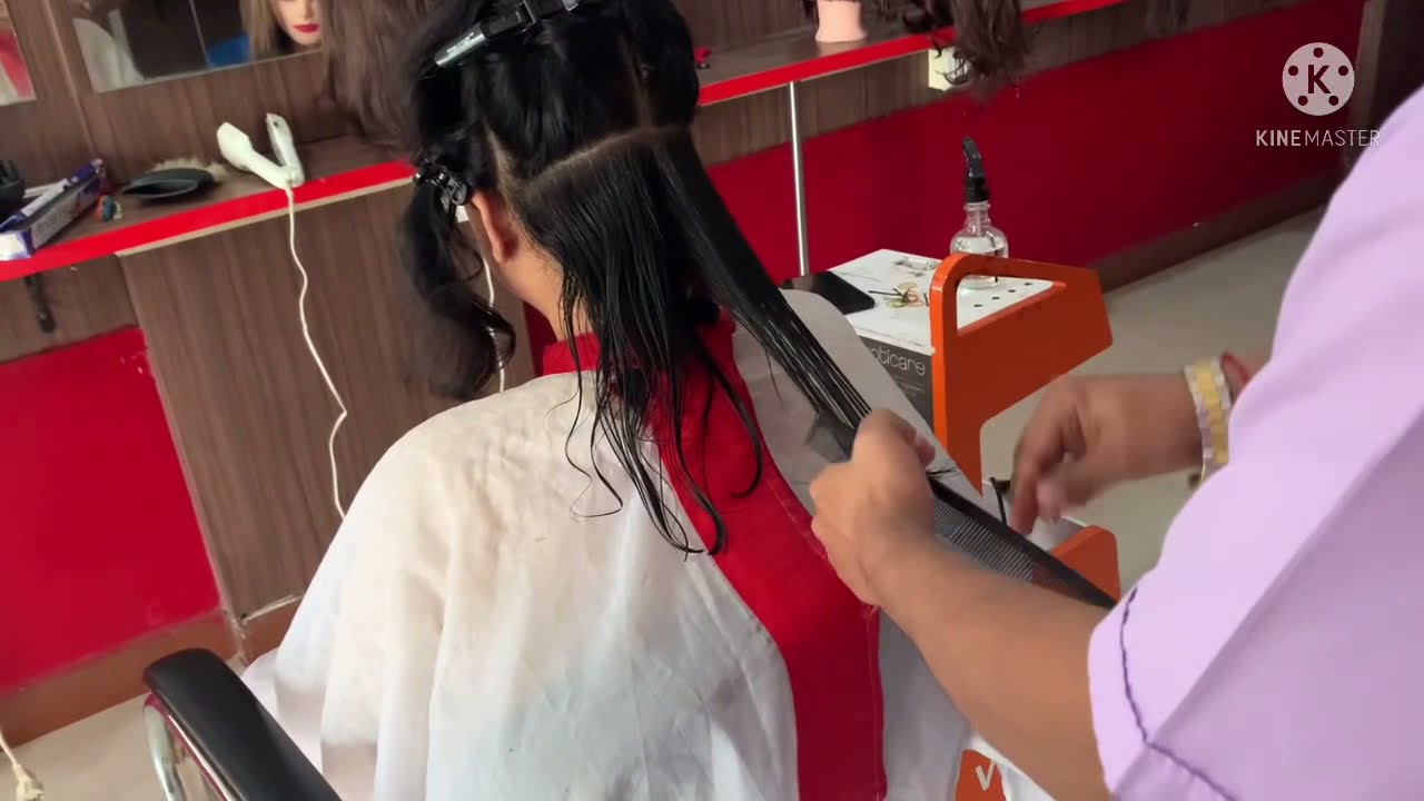 Natural Graduation Haircut /Spiral Curl Blow dry/Out Curl Blow dry/Layer Cut Heavy Volume
