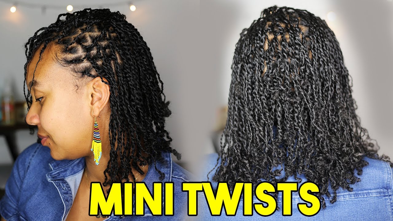Simple MINI TWIST Tutorial on NATURAL CURLY HAIR - Protective Style for Type 4 [No Hair Added]