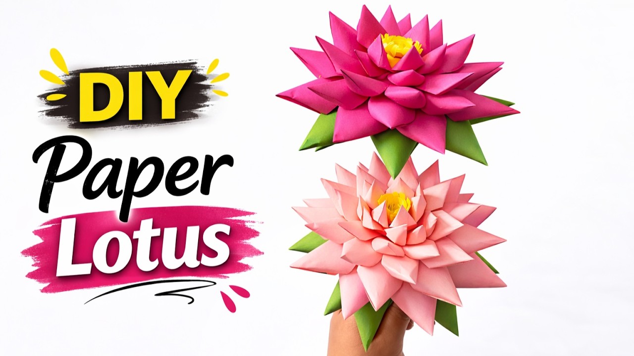 Easy Paper Lotus 🌸 | DIY Flower Craft for Beginners | Art & Craft by Anu 