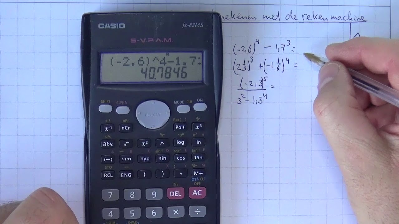 vwo_klas1_12_H8_7 Machten berekenen met de rekenmachine