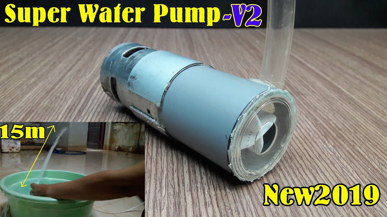 How to make a SUPER Mini Water Pump Using 775 Motor - NEW 2019
