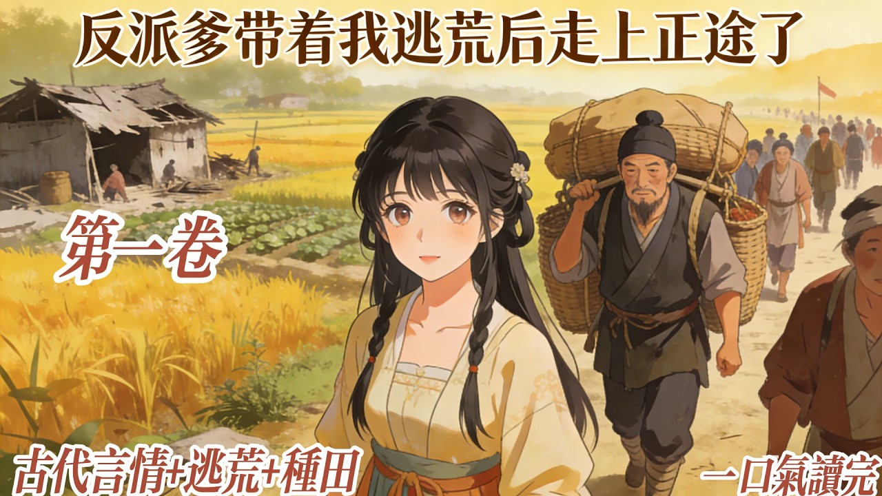 第一卷《反派爹带着我逃荒后走上正途了》#种田 #古代言情 #穿越 #空间 #乡村 #逃荒 一觉醒来，简怡安成了书里反派大佬早夭的崽。短命不说还没过上一天好日子。刚躲过饥荒又遇马匪，避开了战乱又碰到……