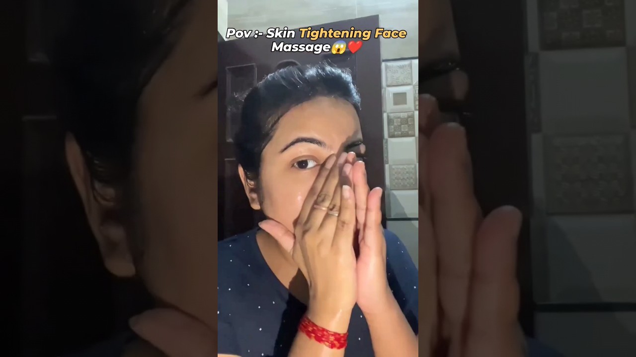 Skin Tightening Face Massage For Glowing Skin 😱❤ #skincareroutine #shorts #viralshorts