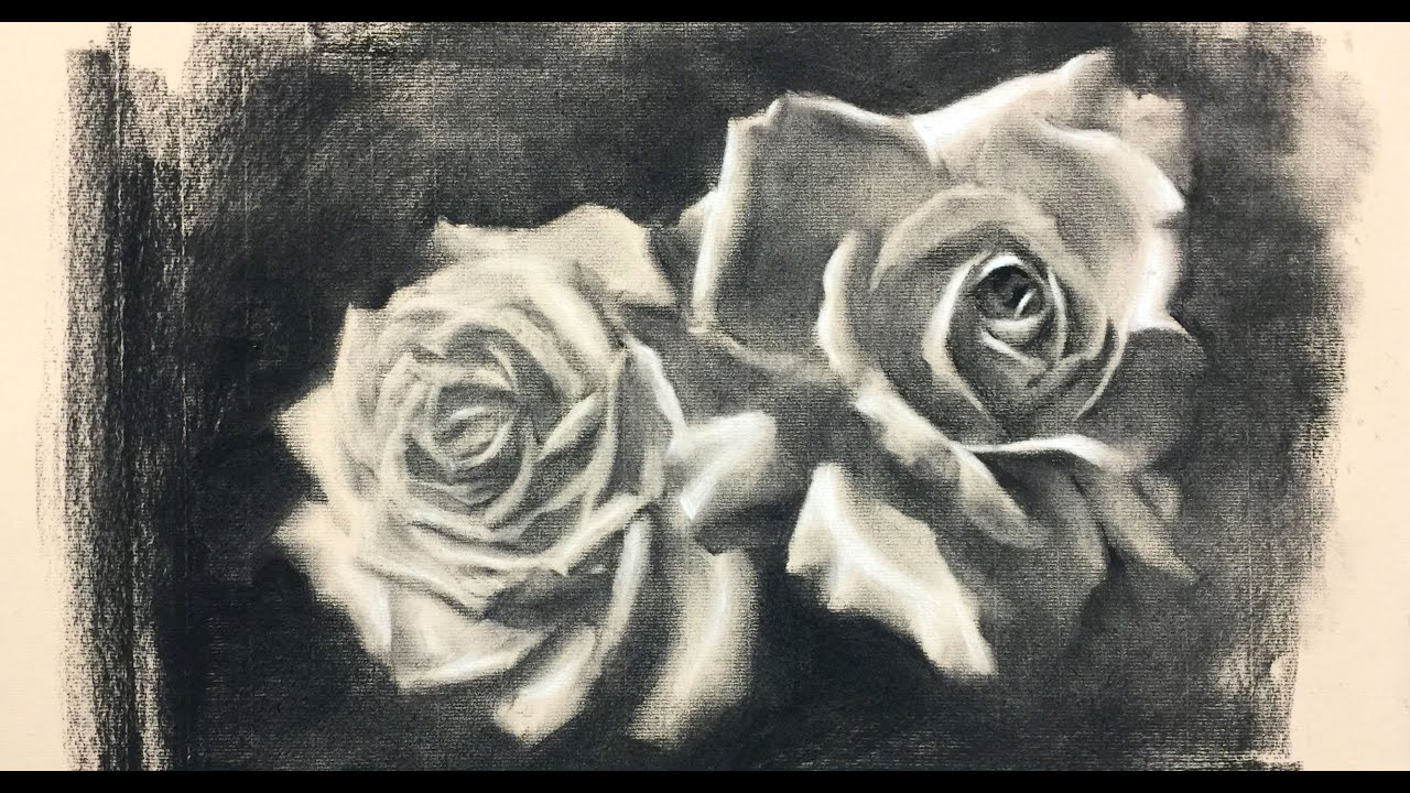 ZIMOU TAN | ART | How to draw, flowers with toned paper.