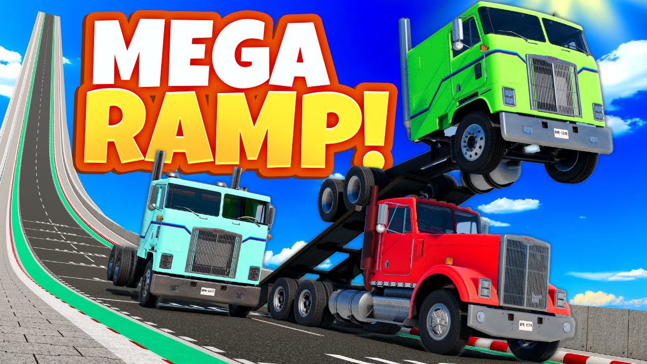 We Used Ramp Diesel Trucks For a Jump Challenge in BeamNG Drive Mods!