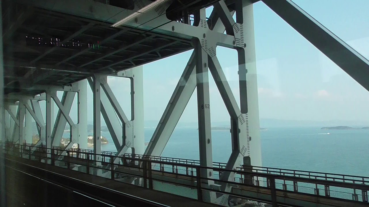 瀬戸大橋線 上り 特急しおかぜ12号 宇多津～児島（瀬戸大橋）車窓