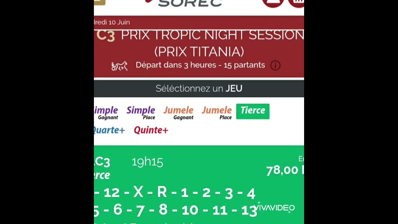 MON PRONOSTIC TIERCE DU 10 JUIN 2022 EST :