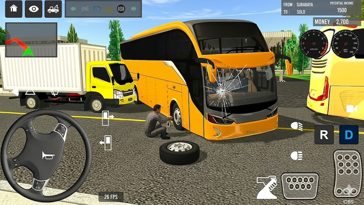 Erou Coach Bus Tire Puncture in Bus Simulator Indonesia | Emergency Bus Stop Gameplay AndroidPart#16