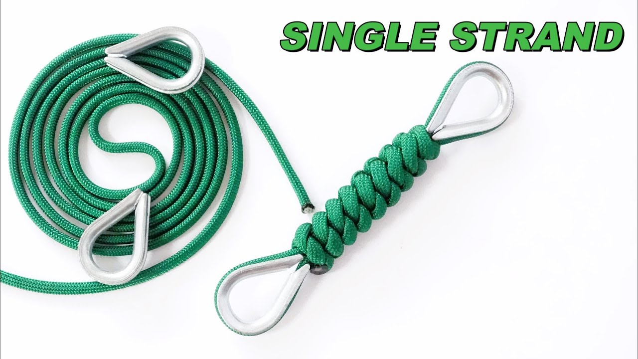 Single Strand 2 Thimbles - How to Make a Paracord Key Fob Lanyard - West Country Whipping Knot