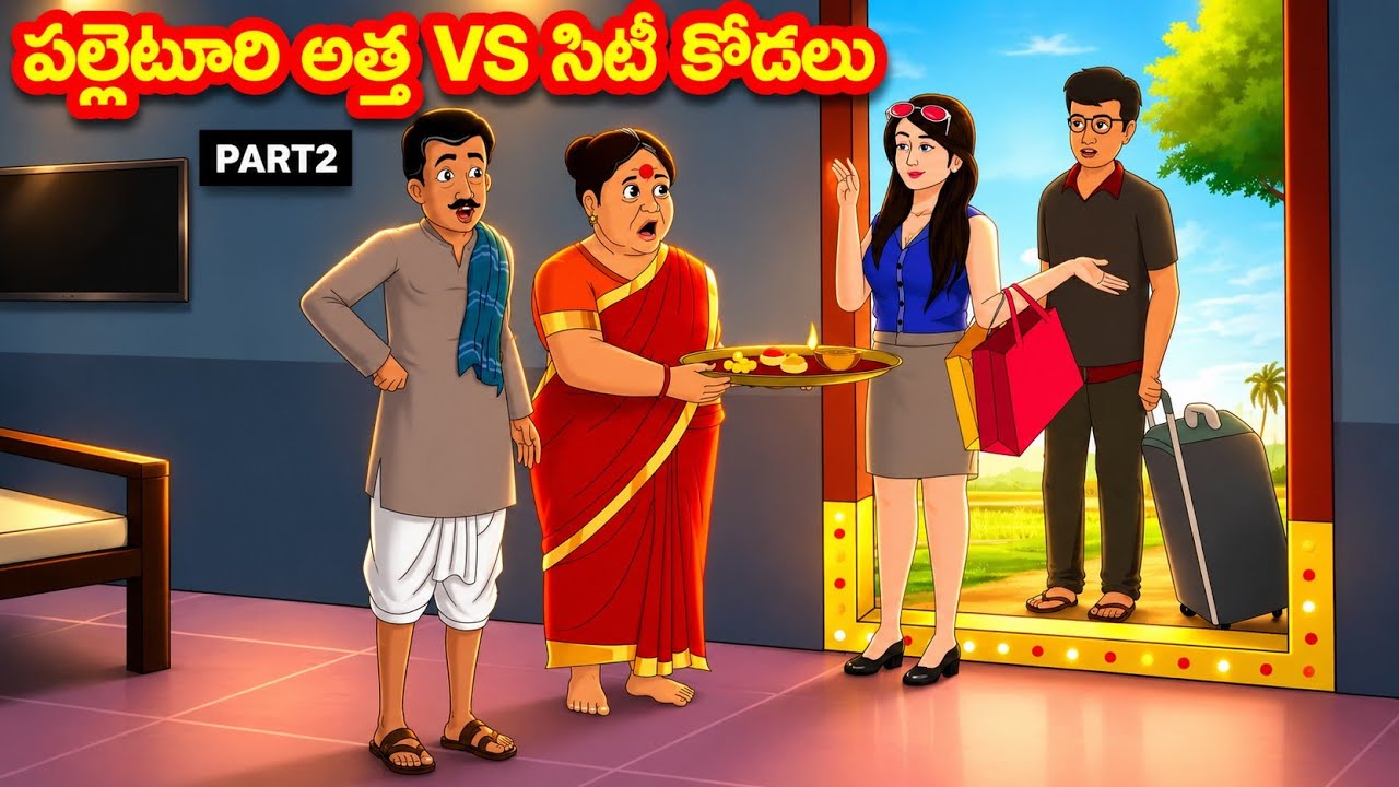 పల్లెటూరి అత్త VS సిటీ కోడలు |Atha vs Kodalu| Telugu Stories | Telugu Kathalu | @satyacartoonstories