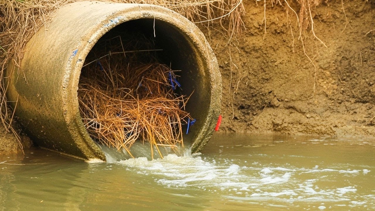 |Action Remove Debris Clogged Culvert| - |Clean Culvert For Drainage System To Farm|