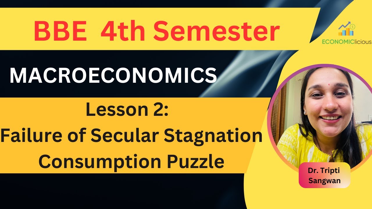 Macroeconomics | BBE | Unit 1 | Lesson 2 | Consumption Puzzle | Failure of Secular Stagnation | APC