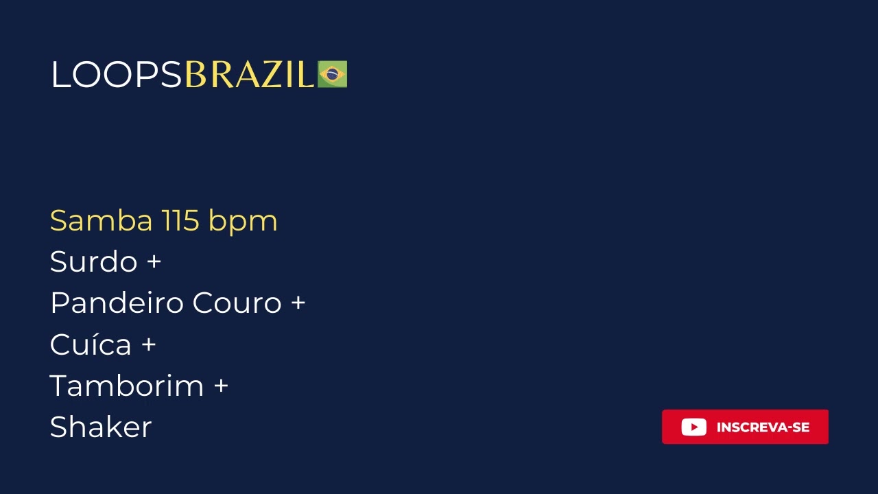 Samba 115 bpm - Surdo + Pandeiro Couro + Cuíca + Tamborim + Shaker
