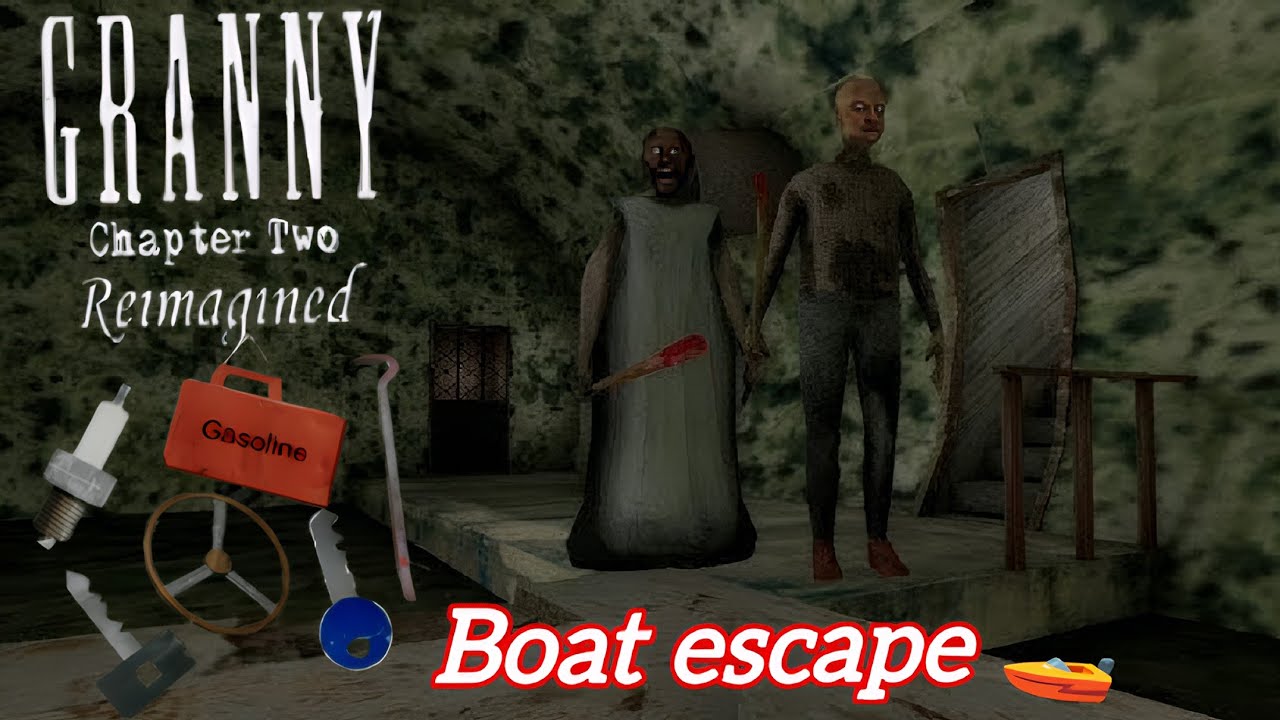 Granny chapter two (REIMAGINED) || Boat escape 🚤 || #Boatescape #scarygame #grannychaptertworeimagin