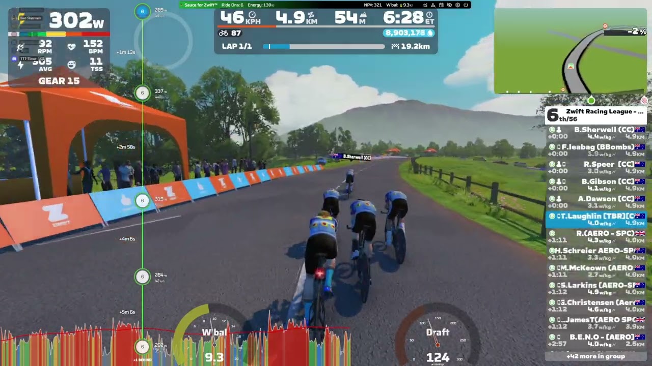 Zwift ZRL 24/25 S1 stage 1 TTT (B) on Douce France in France (Blowflys)