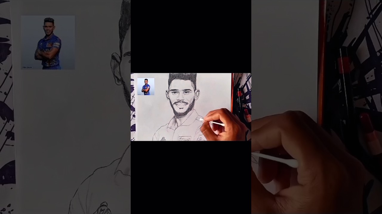 sri lanka cricket player pathum nissanka pencil drawing #realistic #pencildrawing
