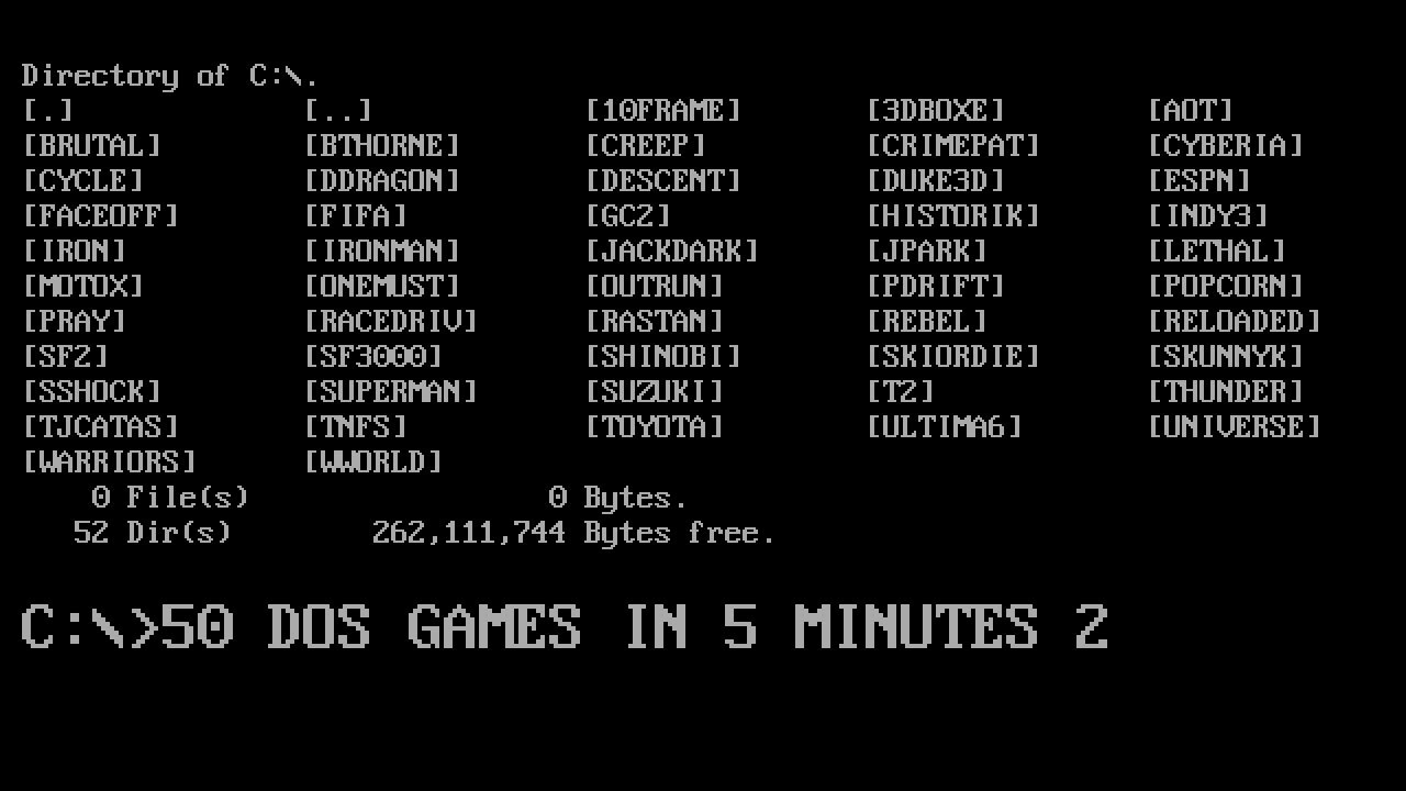 50 DOS games in 5 minutes 2