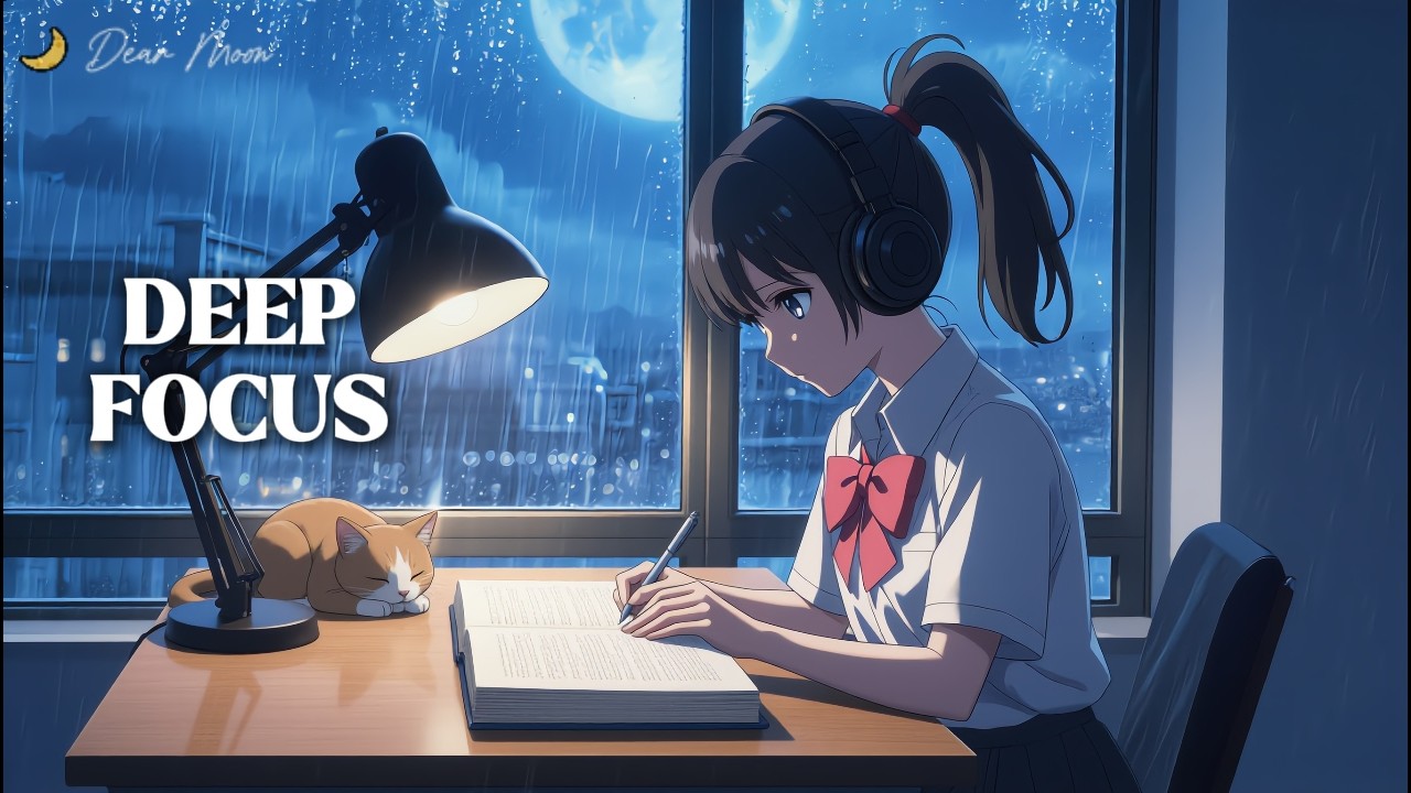 Slow Lofi Study Music 🌙 Deep Focus Beats for Late Night Studying