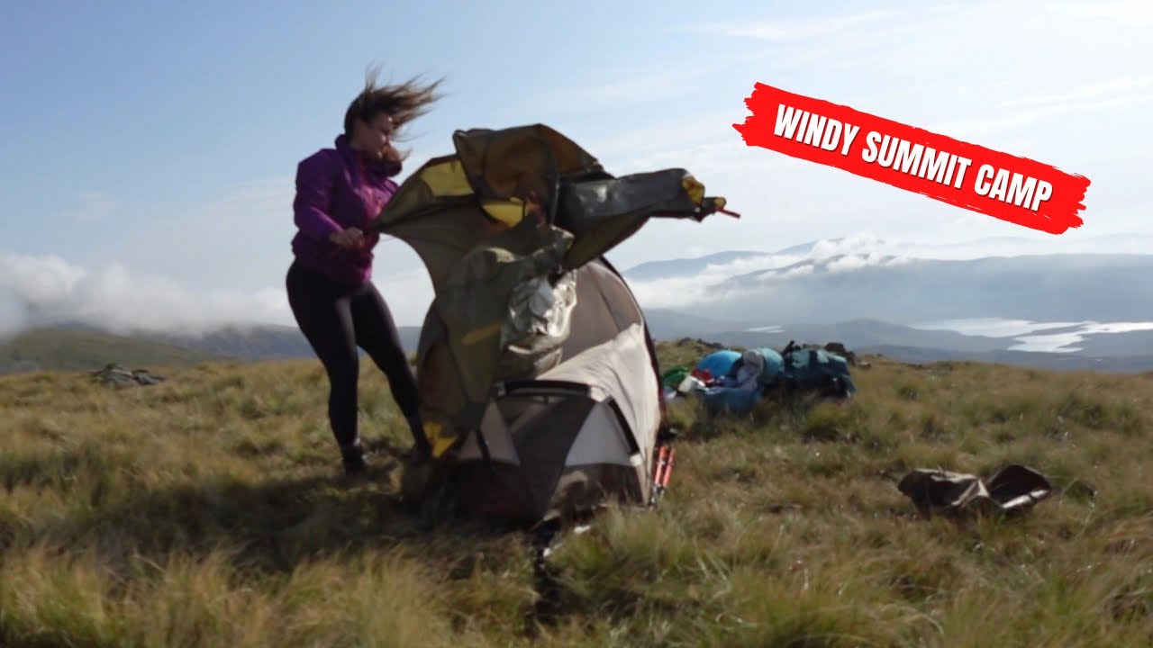 Incredible wild and windy camp on a summit with stunning views.