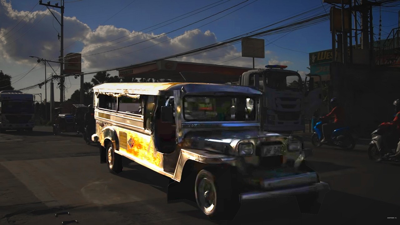 Philippines, Jeep front seat ride from EB Mall to DLC 3