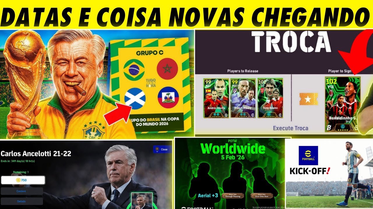 Nova ''TROCA DE JOGADORES'', COPA do Mundo e Novidades do efootball 2026