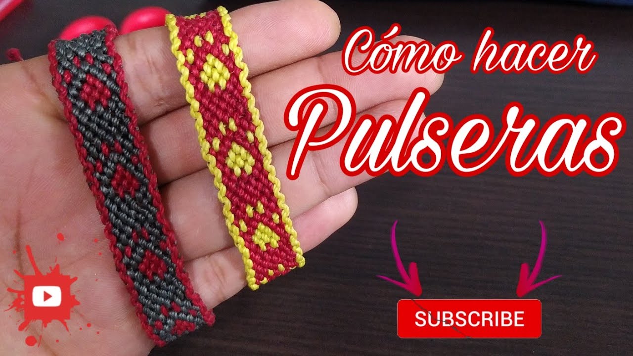 Como hacer PULSERAS DE HILO Encerado - Pulsera con forma de HUELLAS Fácil