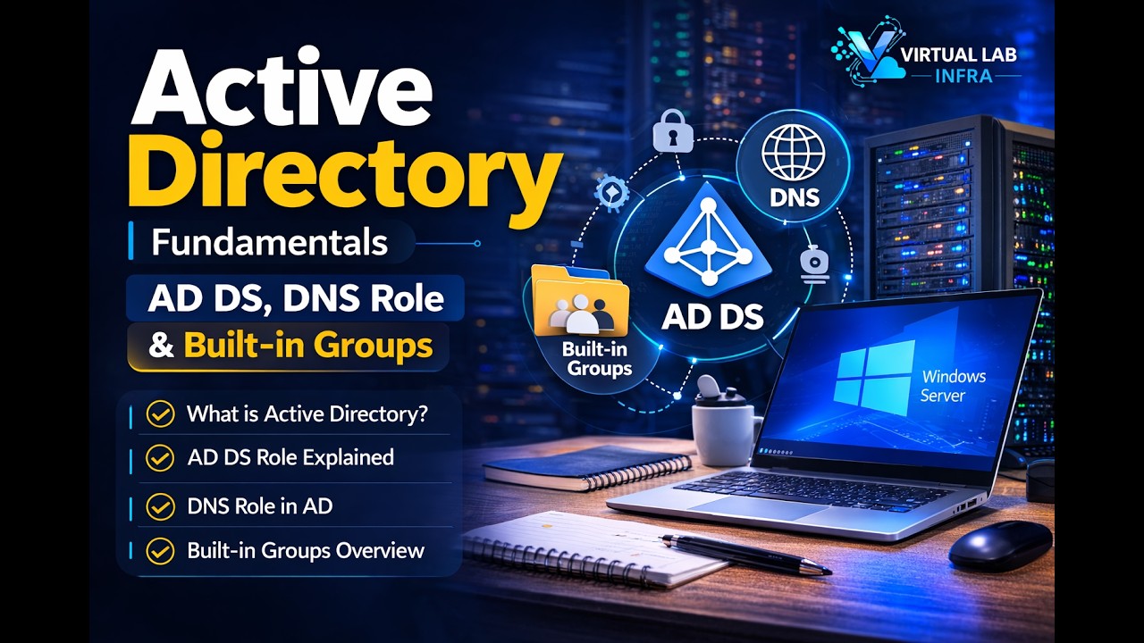 What is Active Directory ? AD DS, DNS  Roles installation & Built-in Groups Explained