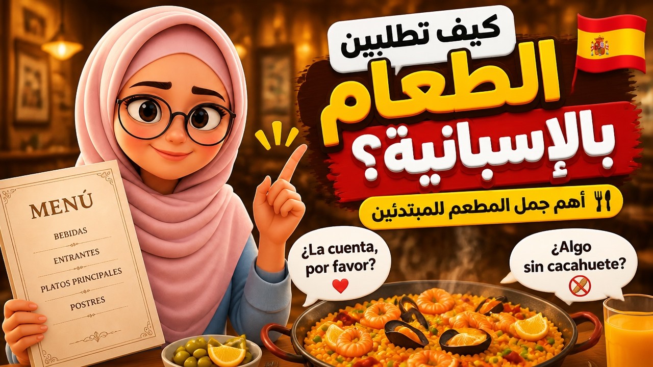 كيف تطلبين الطعام بالإسبانية؟ 🍽️🇪🇸 | أهم جمل المطعم للمبتدئين