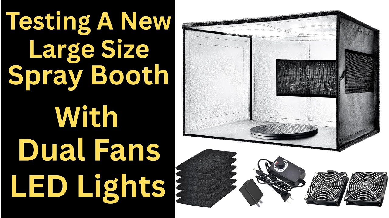Testing A New Large Size Spray Booth With Dual Fans & LED Lights