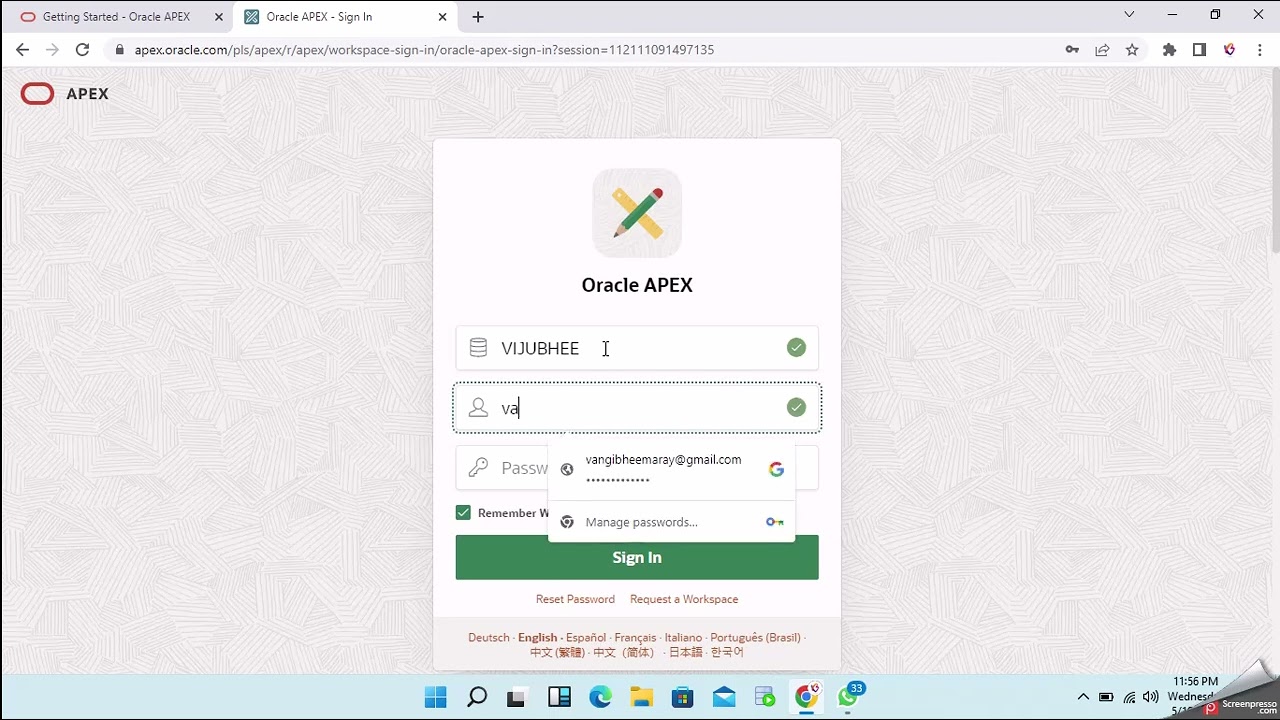 Tutorial 1 - How to request a free workspace to start developing web applications in oracle apex.