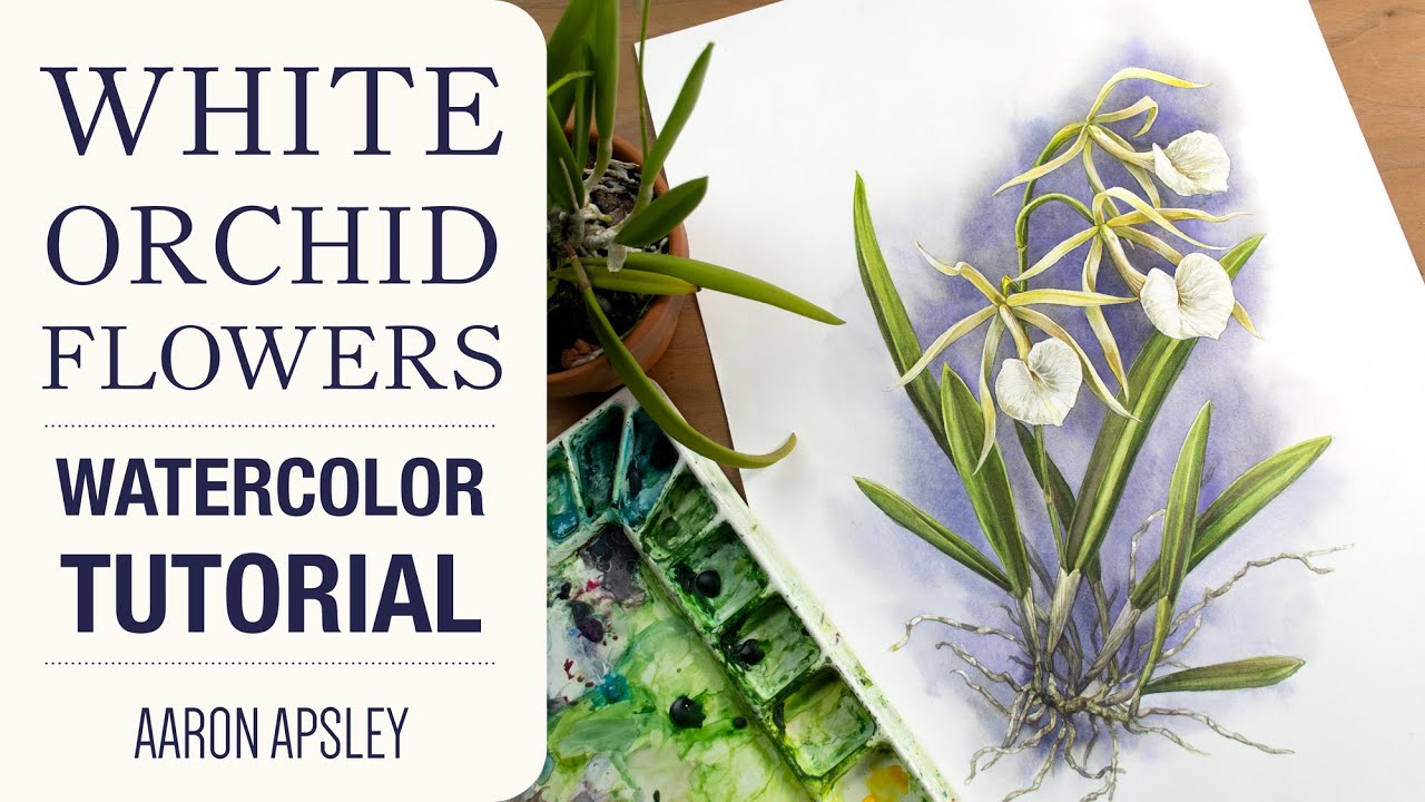 Painting a White Orchid // Botanical Watercolor Tutorial