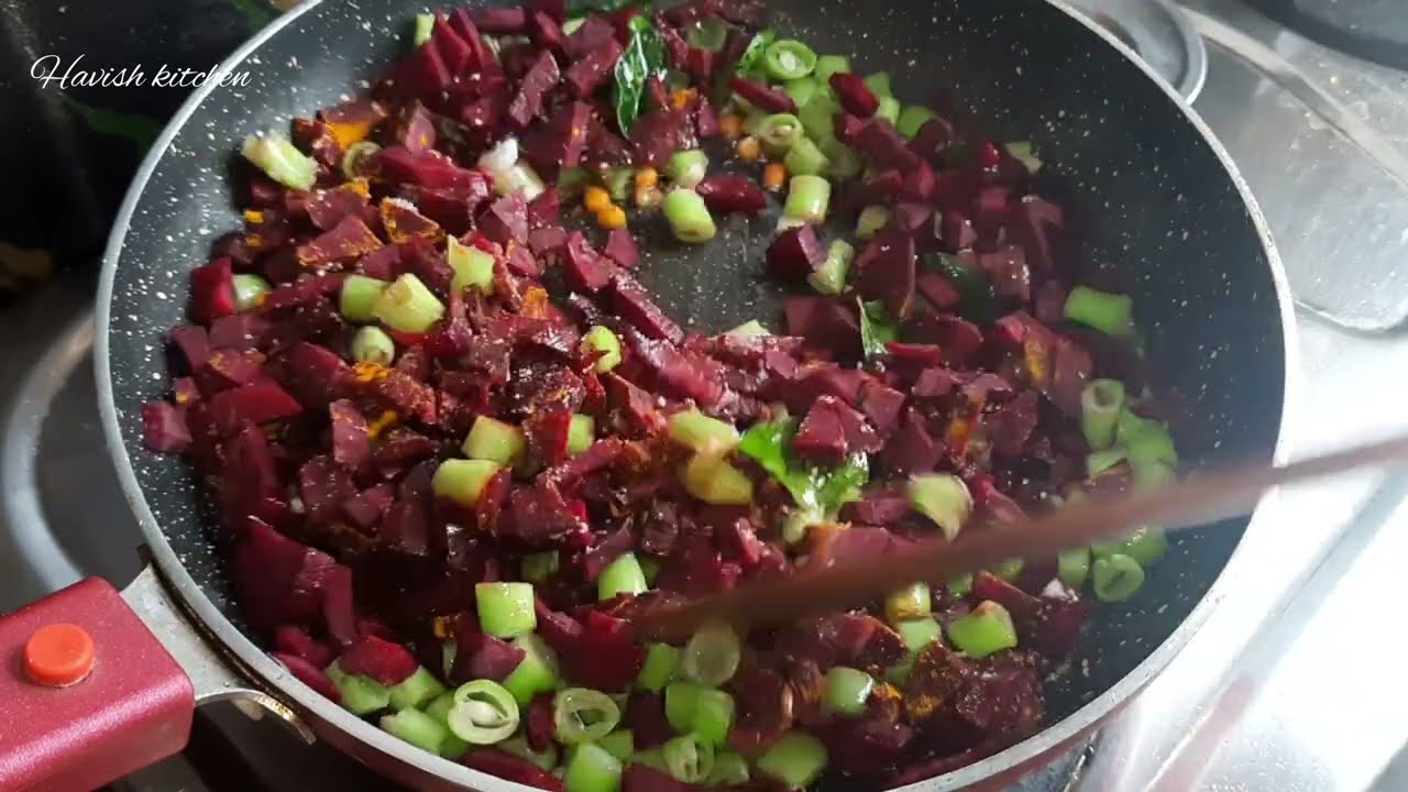 Beetroot Moong Phali Sabzi Recipe-Beetroot Stir Fry with Roasted Peanuts