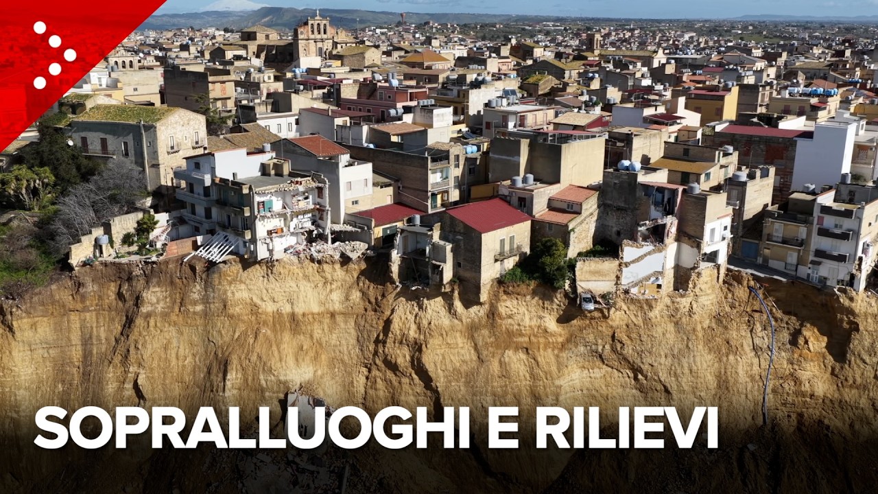 Niscemi, sopralluoghi Soprintendenza e rilievi con droni sulla frana: 