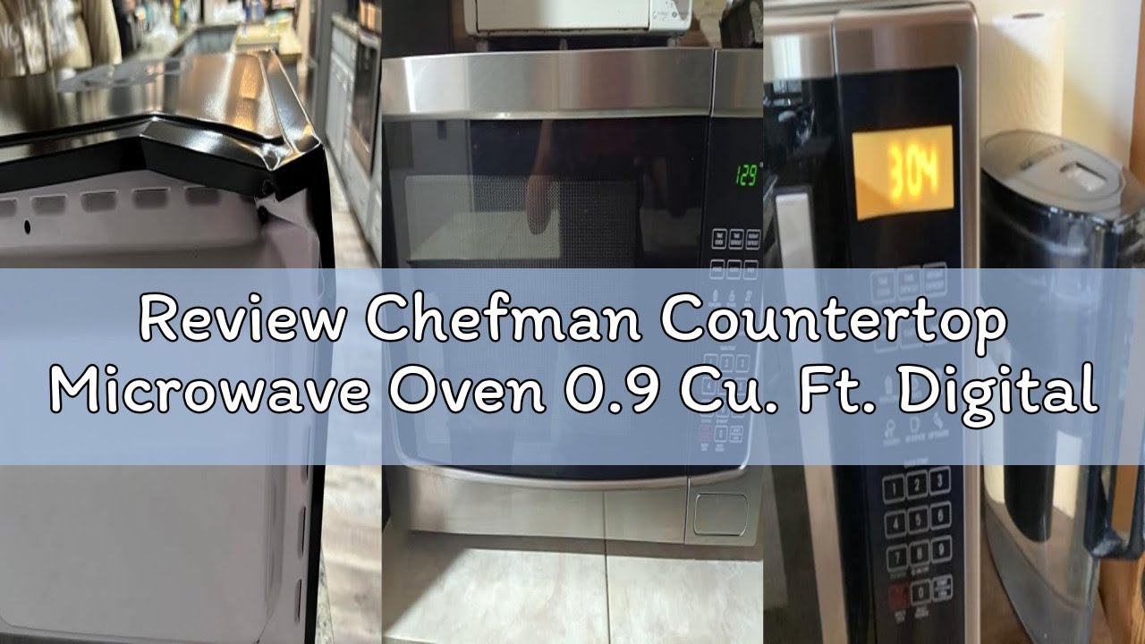 Review Chefman Countertop Microwave Oven 0.9 Cu. Ft. Digital Stainless Steel Microwave 900 Watt with
